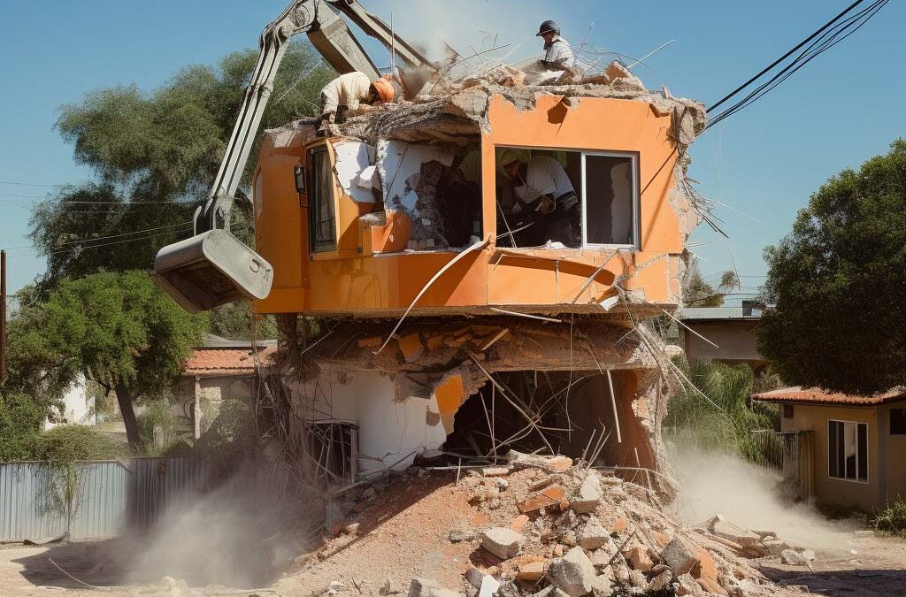 Demolición de casas en San Juan de los Lagos con tecnología avanzada