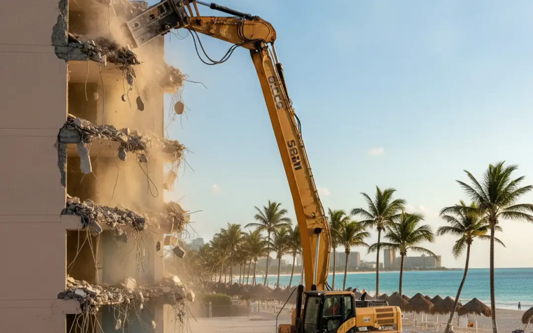 Demolición Residencial Cancún (zona hotelera): Terreno listo y obra a tiempo